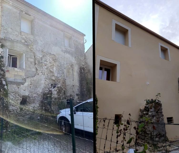 Ravalement de façade avant/après Ravalement d'une façade avant/après