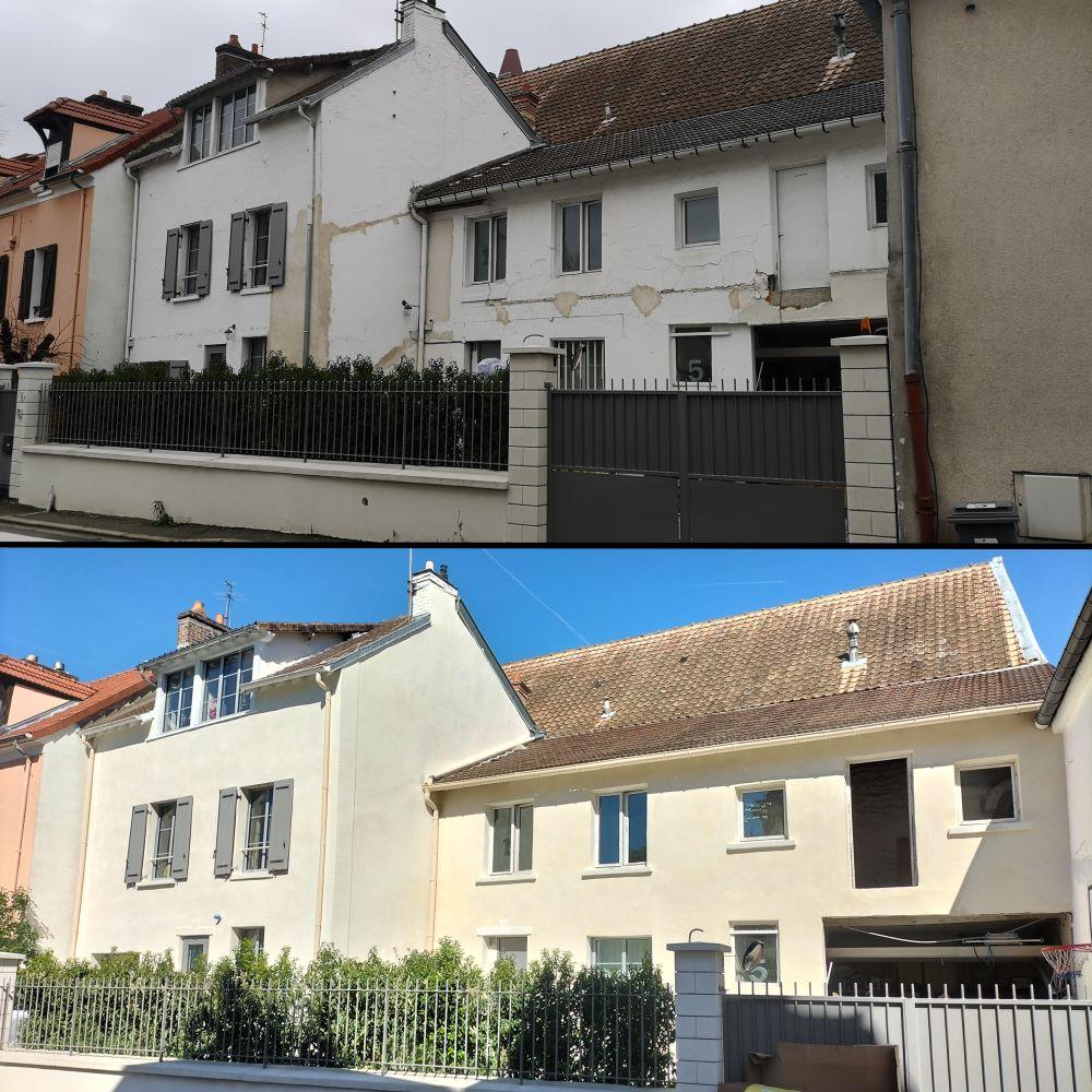 Ravalement de façade Yvelines avant après