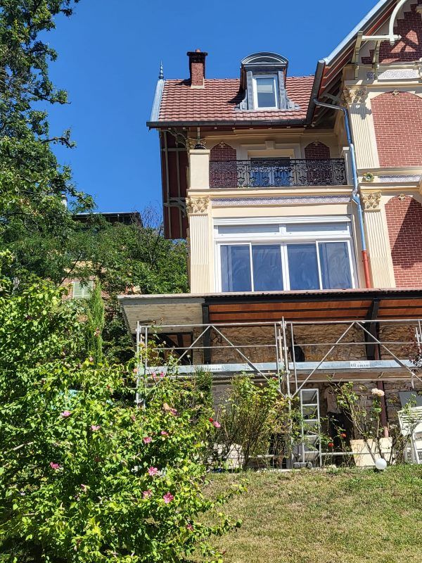 Facade en stuc restauree