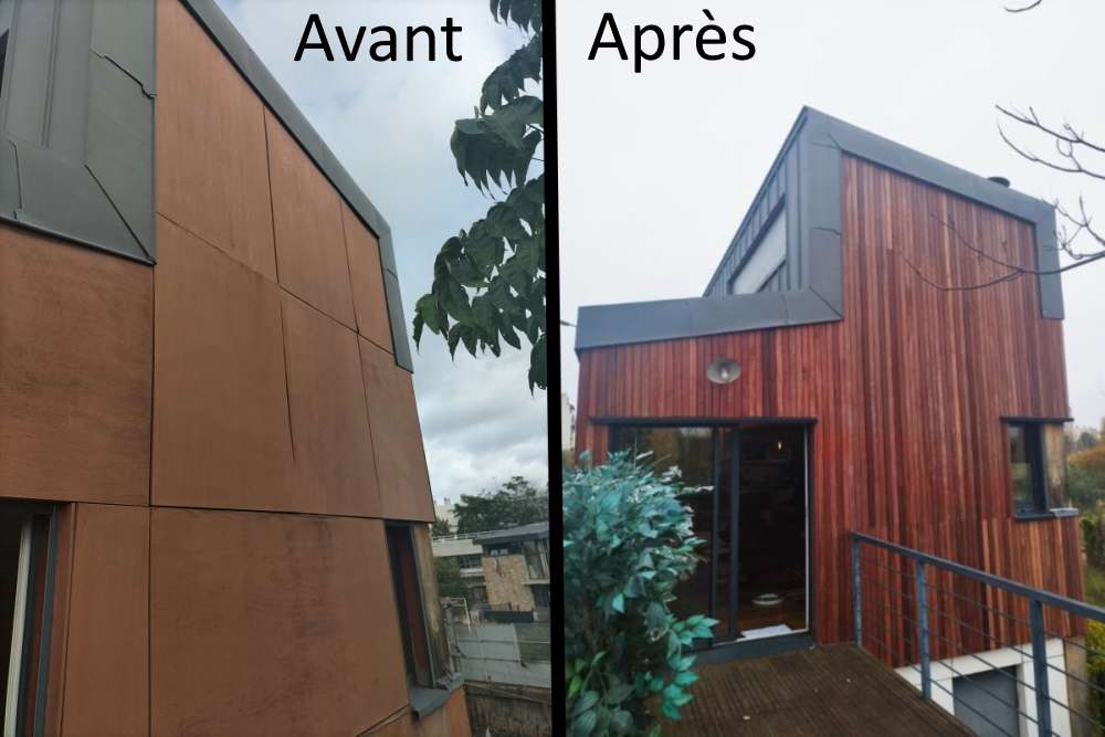 Bardage exterieur avant apres