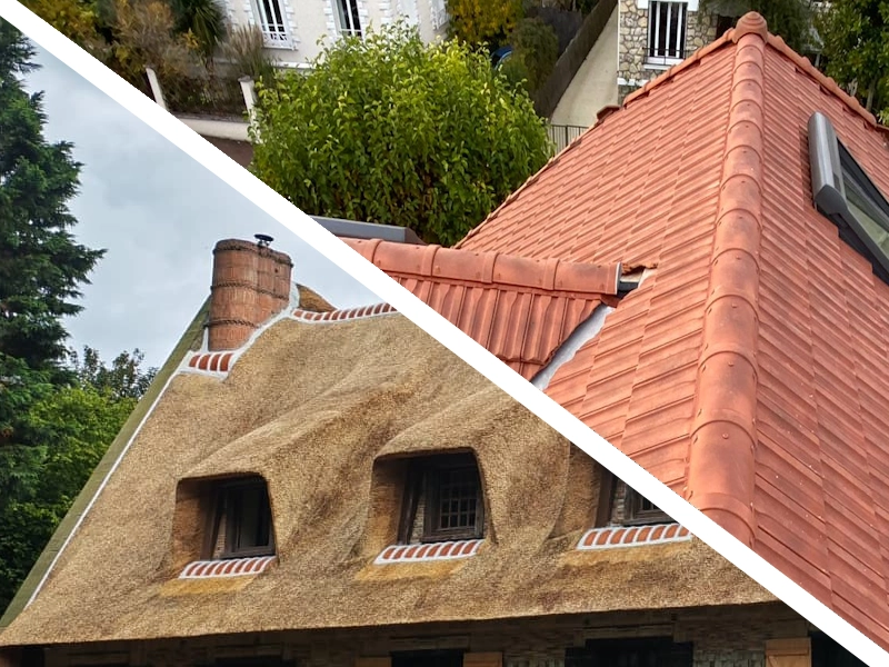 Toit de chaume : rénovation et pose Remplacer des tuiles par du chaume