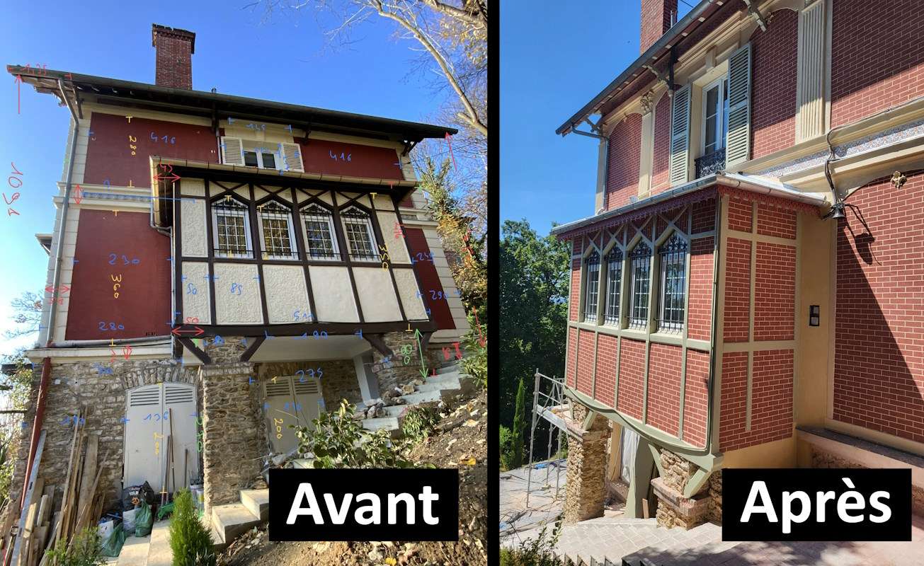 Rénovation de façade haut de gamme Ravalement haut de gamme avant/après