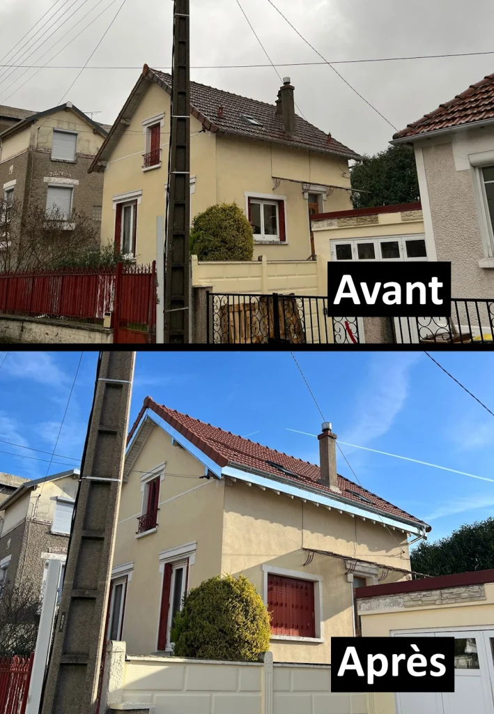 Sarking toiture 95 avant apres