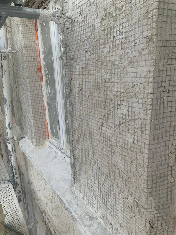 Enduit de façade avec maille de verre