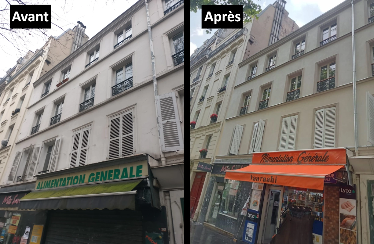 Ravalement d'un immeuble à Paris 19e (75019) Ravalement Paris 19 : avant/après