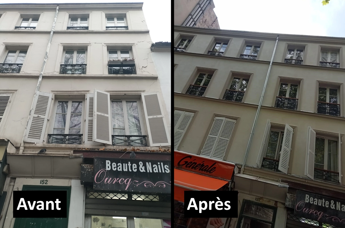 Ravalement d'un immeuble à Paris 19e (75019) Ravalement immeuble Paris 19e