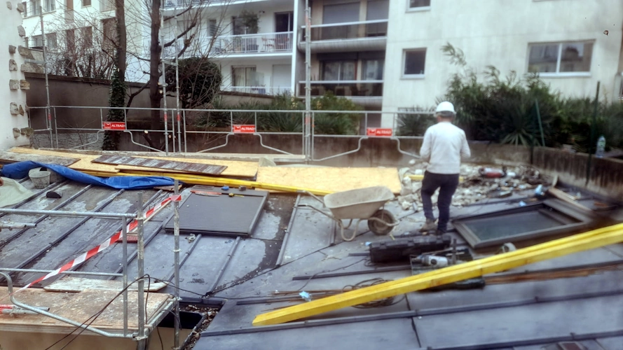 Chantier de surelevation a paris