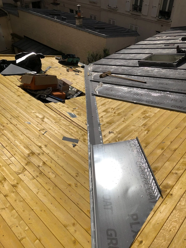 Detail couverture zinc toiture