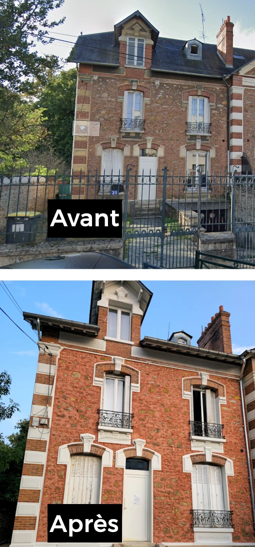 Ravalement de façade avant après 91