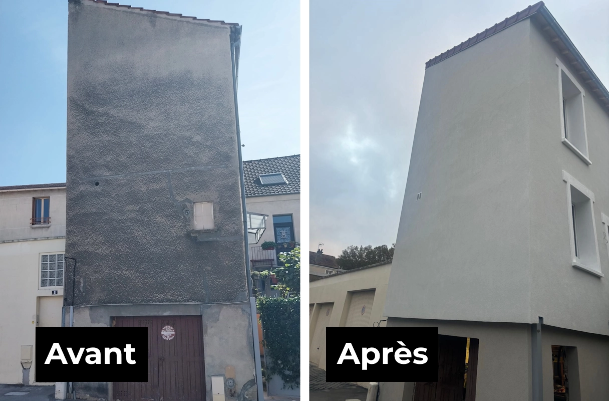 Ravalement de façade à Pantin (93500) Ravalement de façade 93 avant après