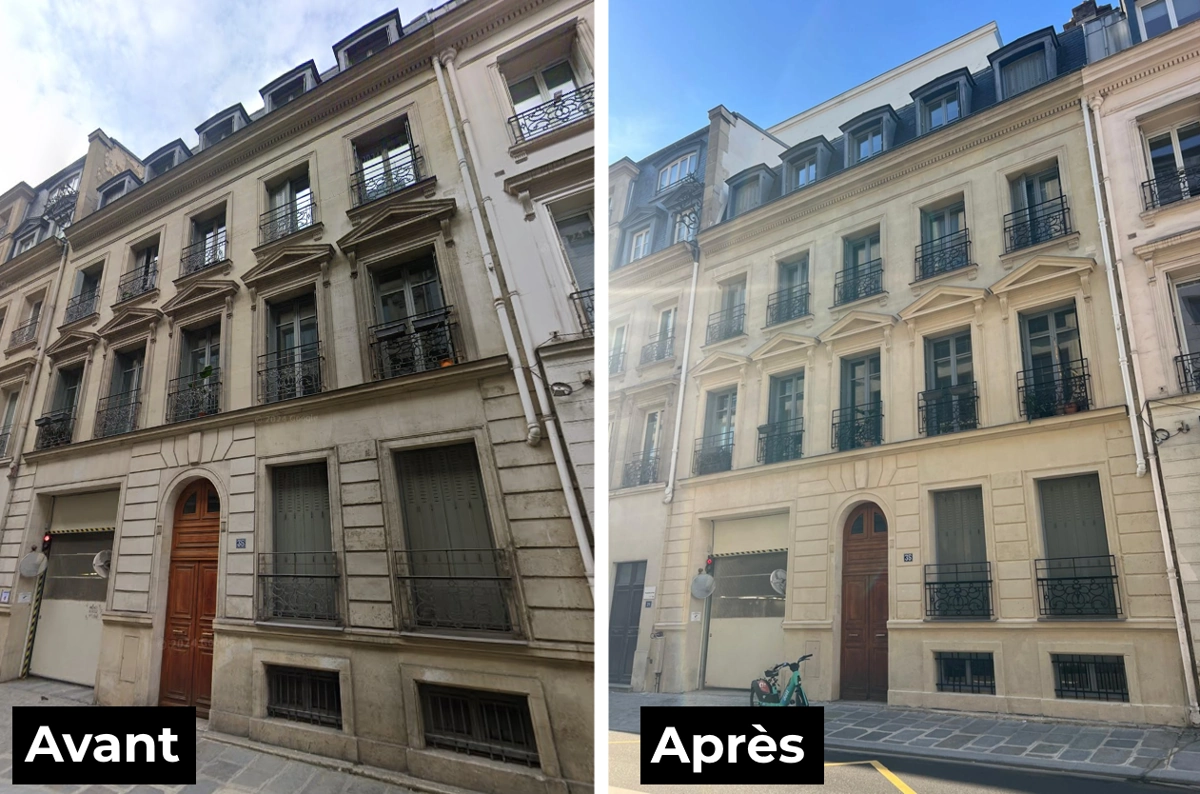 Ravalement d'une façade en pierre à Paris (75008) Ravalement d'une façade, paris 8e