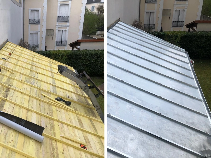Pose d'une toiture en zinc : les deux techniques Pose de toit en zinc sur tasseaux