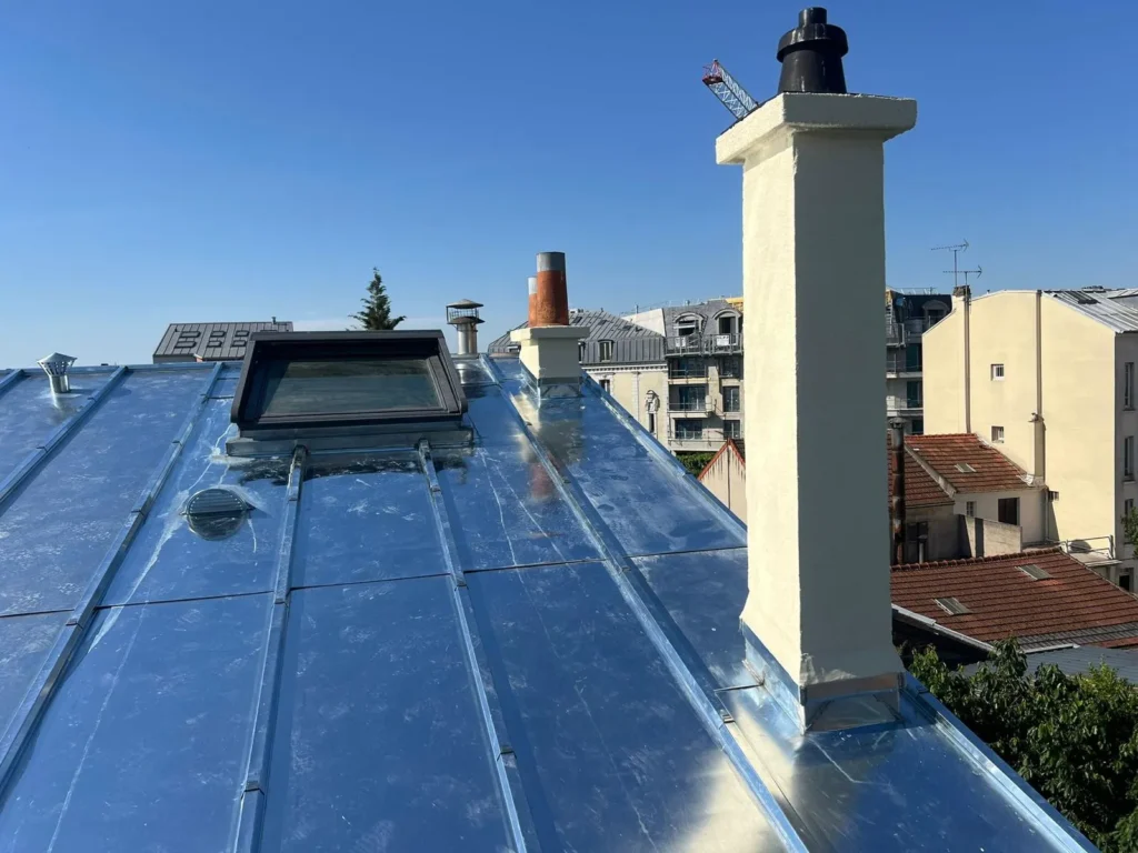 Chantier toiture zinc 94170