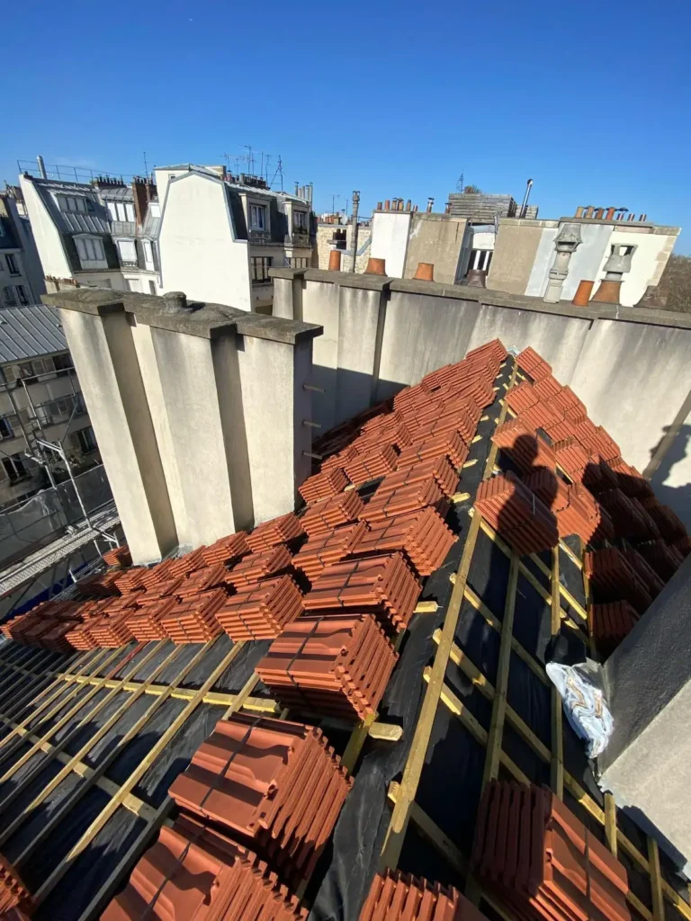 Chantier paris 5 charpente couverture