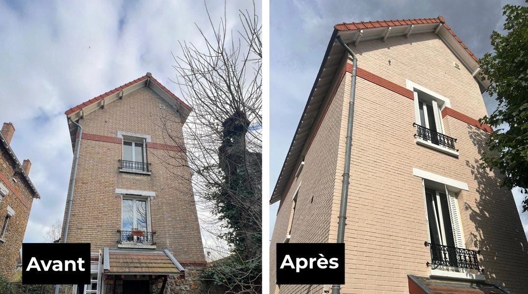 Ravalement exterieur brique clamart 92