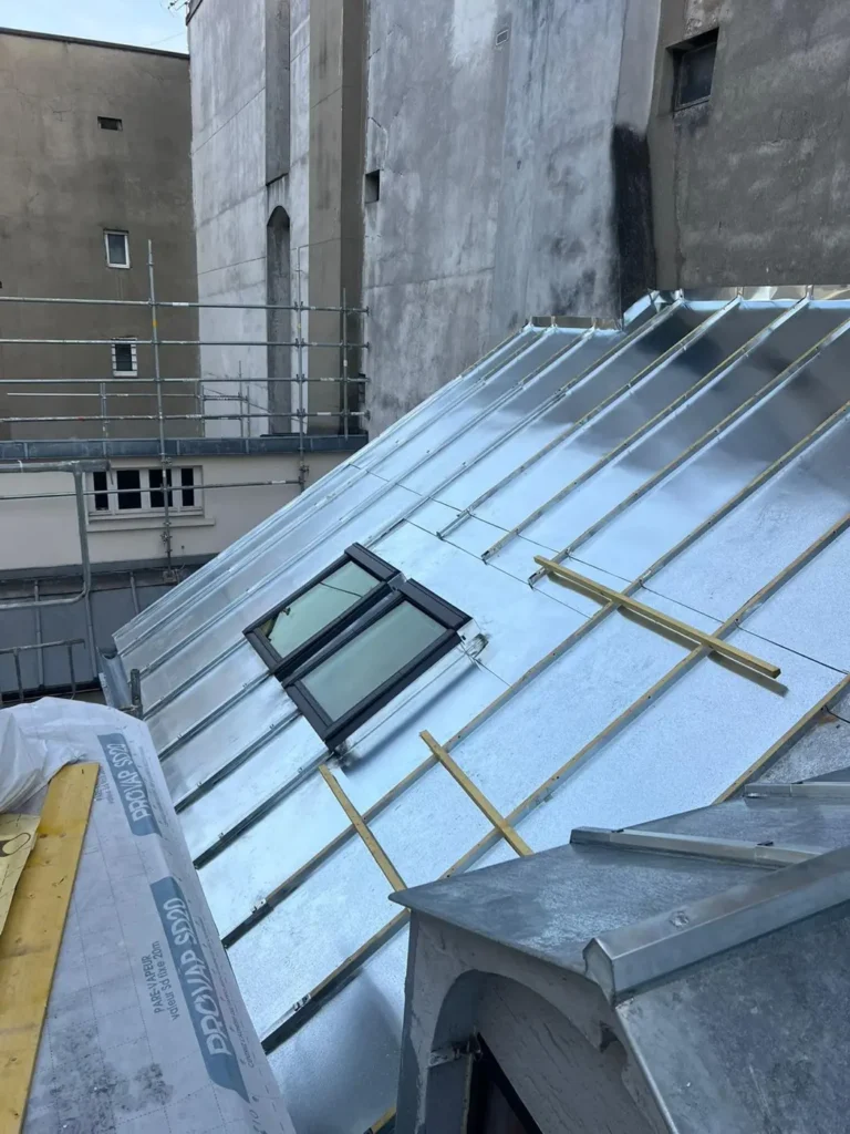 Toiture zinc copropriete sarking paris 10e